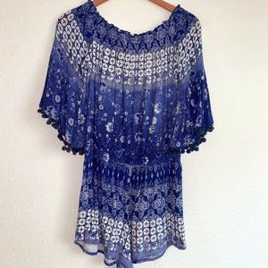 Raga Blue and White Romper